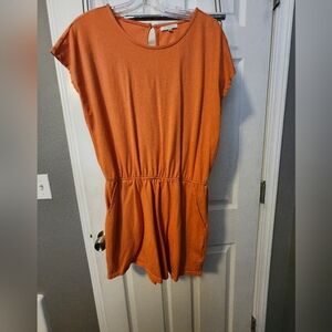 Orange Short Sleeve Romper